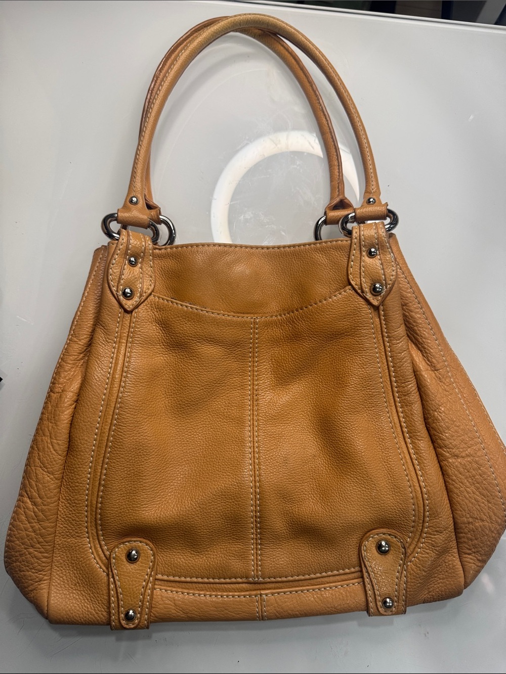 Sophia Caperelli gorgeous Italian leather tan shoulder bag